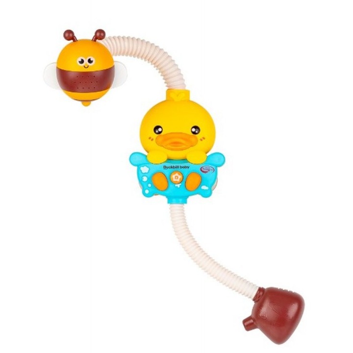 Vidám sütemény zuhany, fürdőjáték, 18m+, hajlékony karral, tapadókorongos rögzítéssel