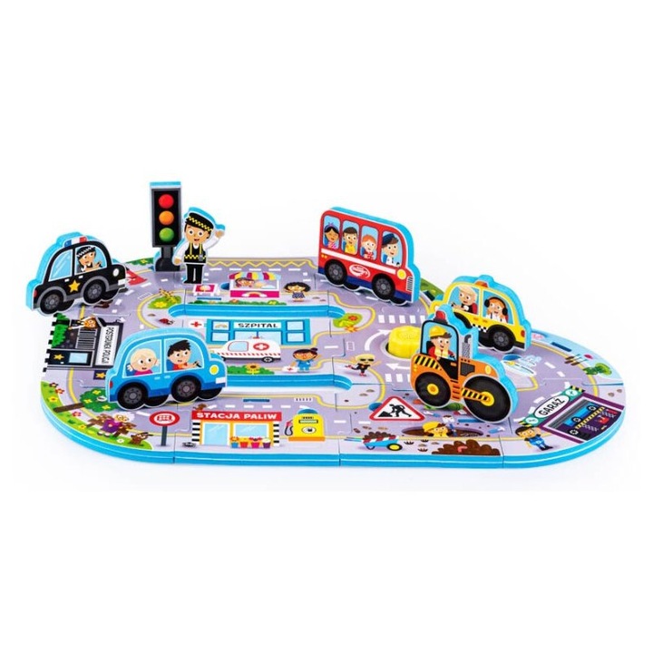 Városi hangok puzzle, 25 hang és dallam, 11 darab, többszínű, 3 éves kortól