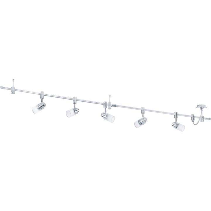 Plafoniera LED EGLO Vilanova, 5 Spoturi, Aluminiu/Metal/Sticla, Crom