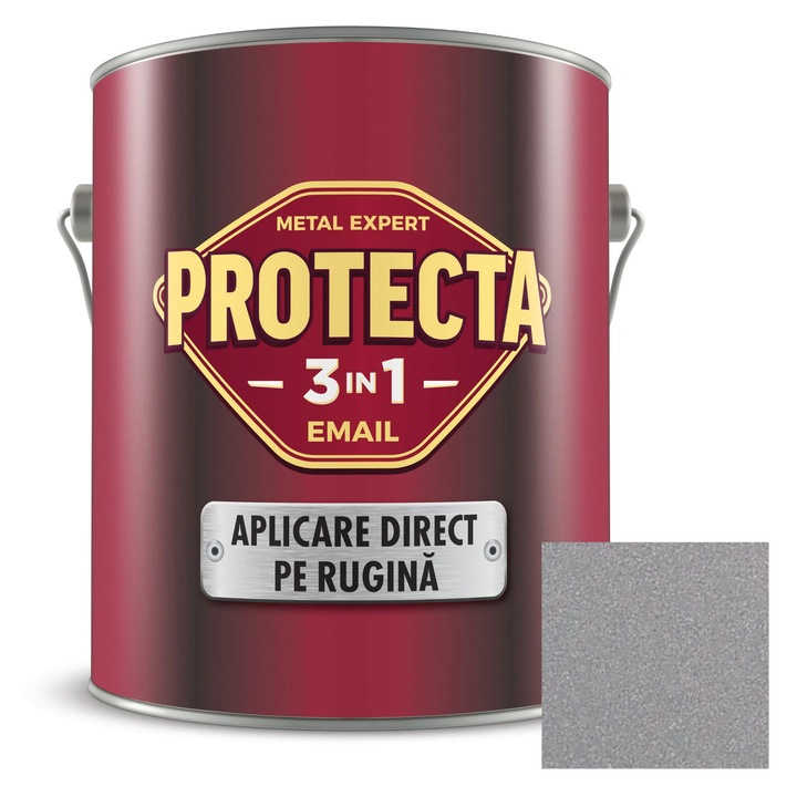 Alkidgyanta festék fémre, Protecta 3 az 1-ben közvetlenül a rozsdára, beltéri / kültéri, ezüst, 2,5 L
