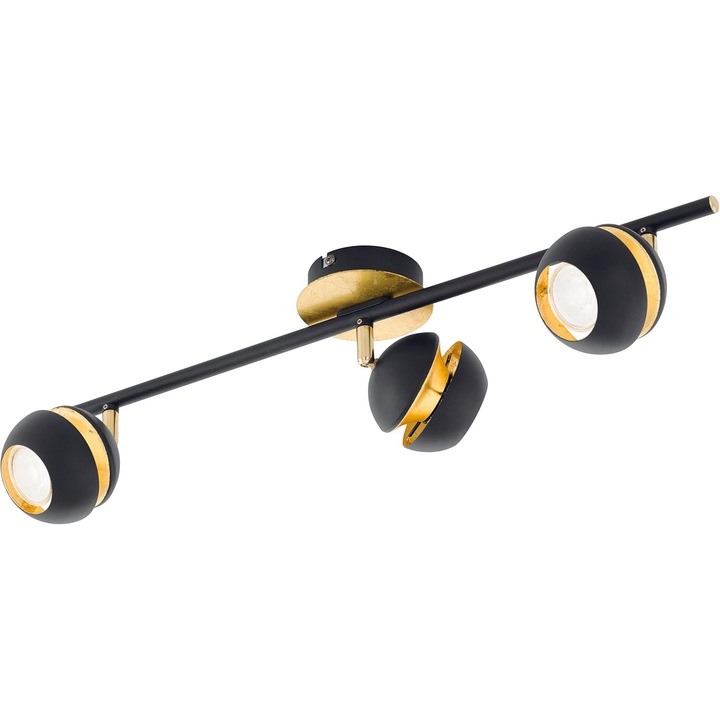 Spot Eglo Nocito, Negru/Auriu, 9.9W, Metal, 3xGU10