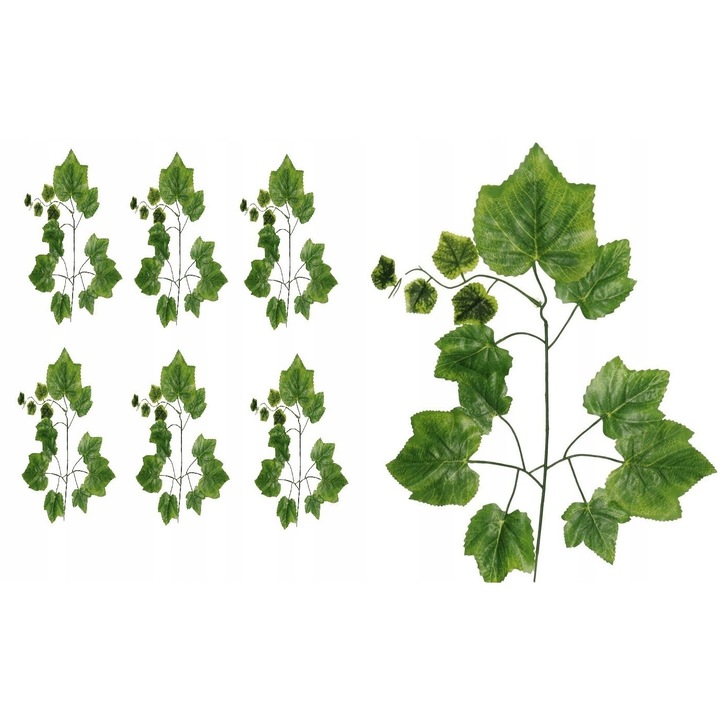 12 db műzöld levél készlet, Luka, 54x20-32cm