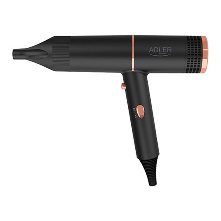 Сешоар, AD 2278, 2 степени на мощност, 2 настройки на температурата, черно със златисто, 1200-1400W