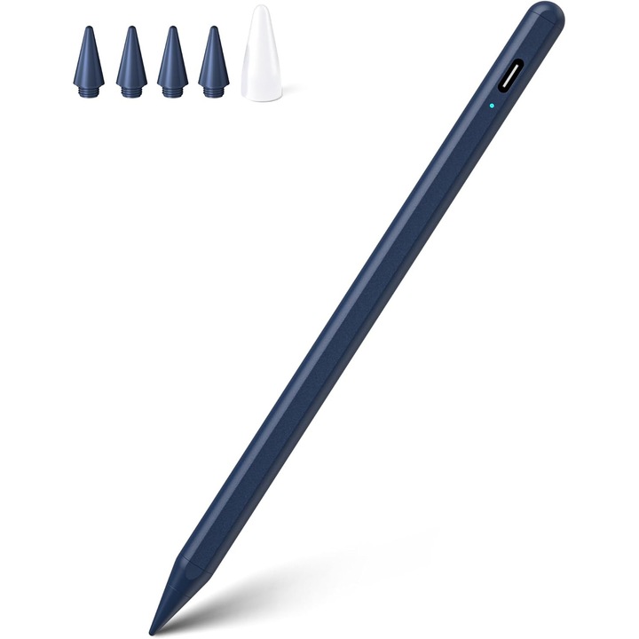 Stylus Pen pentru iPad, DARLYOR, Generatia 2, Rejectie Palma, Sensibil la Inclinare, Albastru