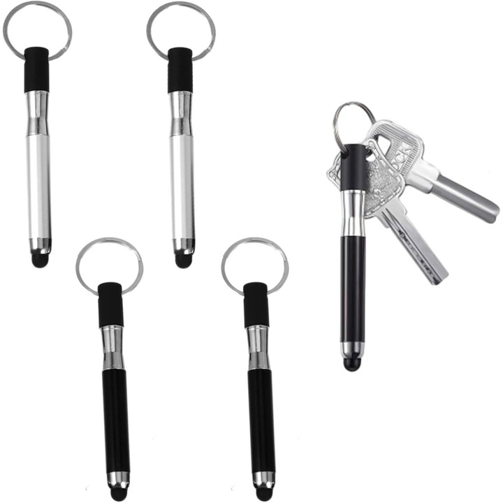 Set 4 Pixuri Stylus Universale 3-in-1 pcsfoe, Microfibra, Multicolor