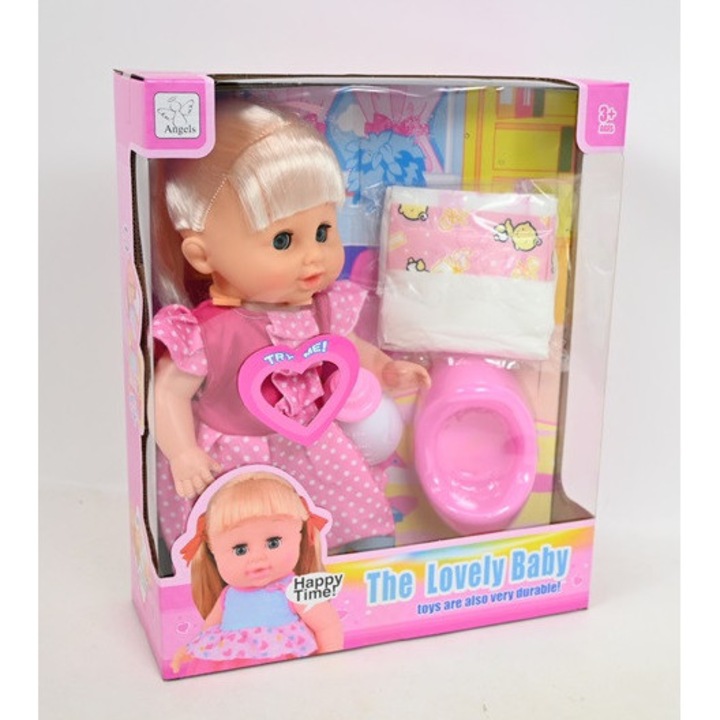 14-es baba kiegészítőkkel és hanggal, szett, sokszínű