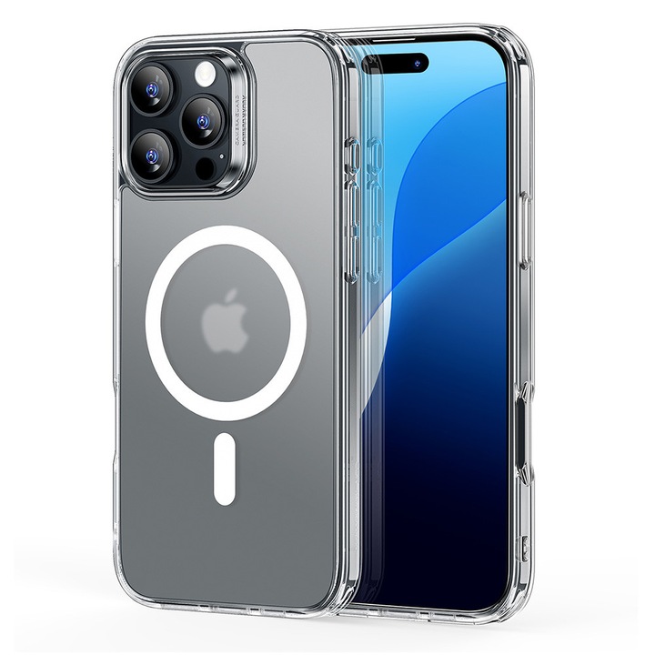 Husă telefon ESR Classic Hybrid, transparent mat, pentru iPhone 16 Pro Max, gel TPU x policarbonat