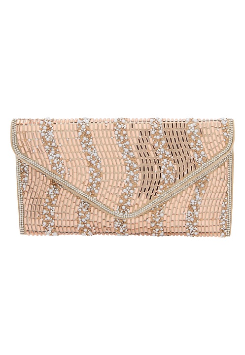 Válltáska, Joella, elegáns designnal, téglalap alakú, arany színű, egy méret