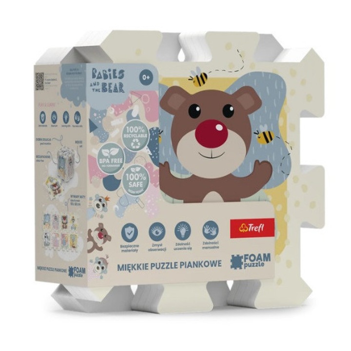 Puzzle TREFL Puzzlopianka Bobaski i Mis, 118x60cm, többszínű, nagyméretű elemek készlete