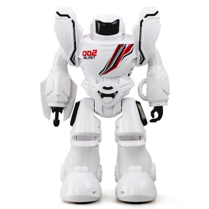 Робот играчка Robo Blast One, дистанционно управление, механичен бластер, бял, пълен комплект