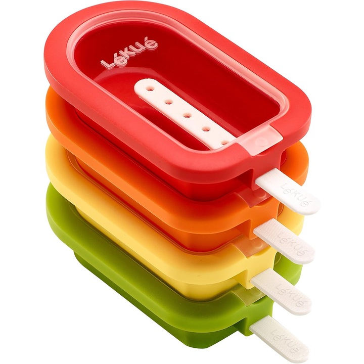 Forme Mini Inghetata Lékué, Stivuibile, Set 4, Culori Asortate, Silicon