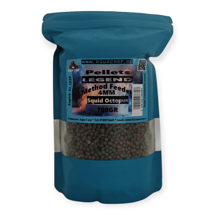 Pelete 4mm AquaCarp LEGEND Method Feeder Squid Octopus 700GR