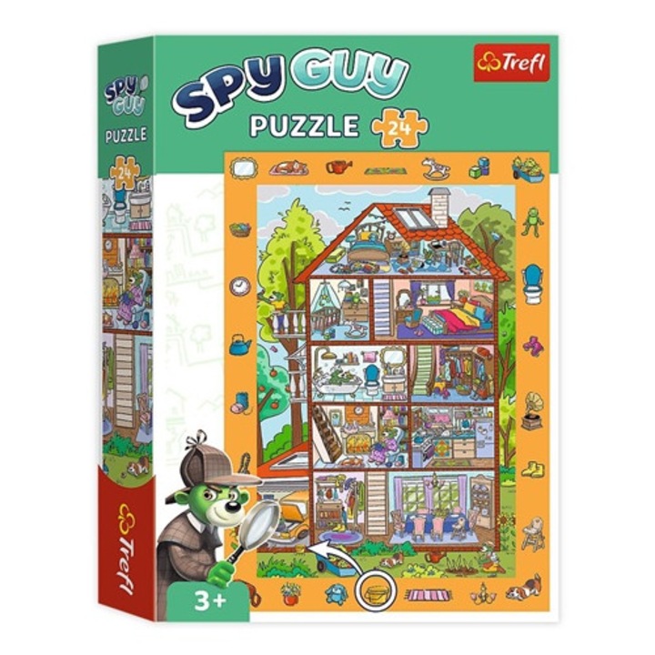 Puzzle 24 elemes SpyGuy, ház téma, többszínű