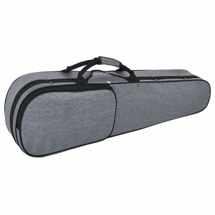 Husă vioară 4/4 Roth & Junius, gri, 81x25x14cm, cu suporturi pentru arcuri