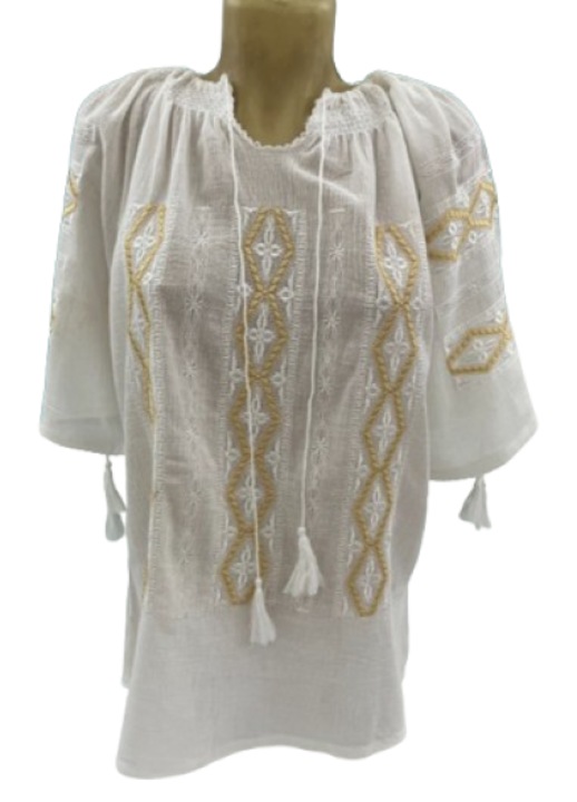 Ie Dama Model Traditional Cu Decolteu Ajustabil si Maneca Scurta. Marime Unica Cu Potrivire L / 2XL Matreial Usor De Calcat