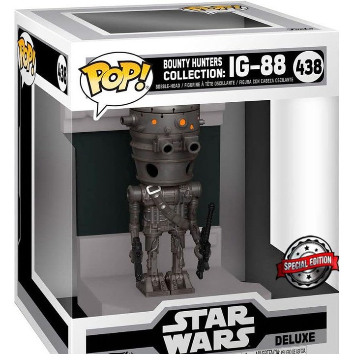 Funko POP Star Wars Deluxe Fejvadászok IG-88 figura, többszínű, 3+ év