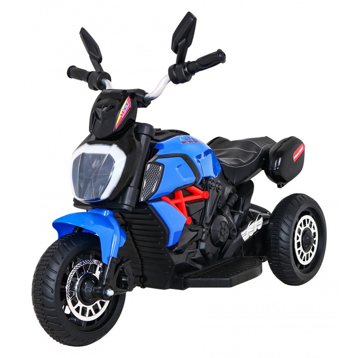 Ramiz Fast Tourist elektromos motorkerékpár, 18W, 6V, kék, mérete 83x35x63cm, gyerekeknek