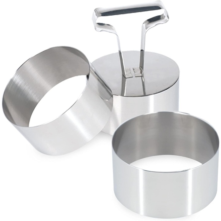 Set 3 forme Rotunde Inox pentru Fursecuri, 8x8x4 cm