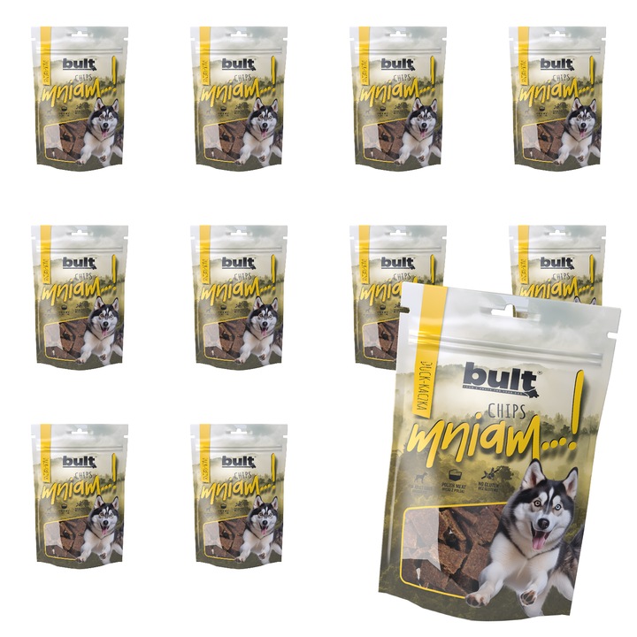 Recompensa pentru caini, bult, 10 x 100g, chipsuri cu carne de rata, gust intens, forma comoda, compozitie premium functionala, perfecta la antrenament