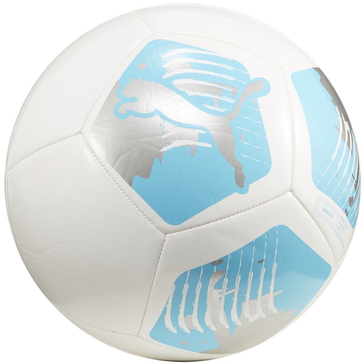 Minge fotbal Puma Big Cat, alb-albastru, 12 panouri, dimensiune 5