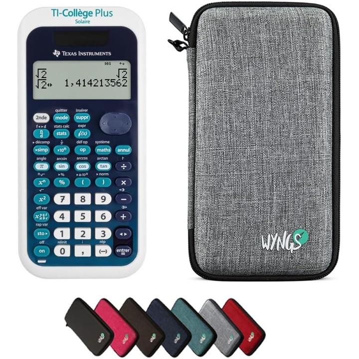 Calculator Calcuso TI Collège Plus Solar Gri Deschis cu Toc