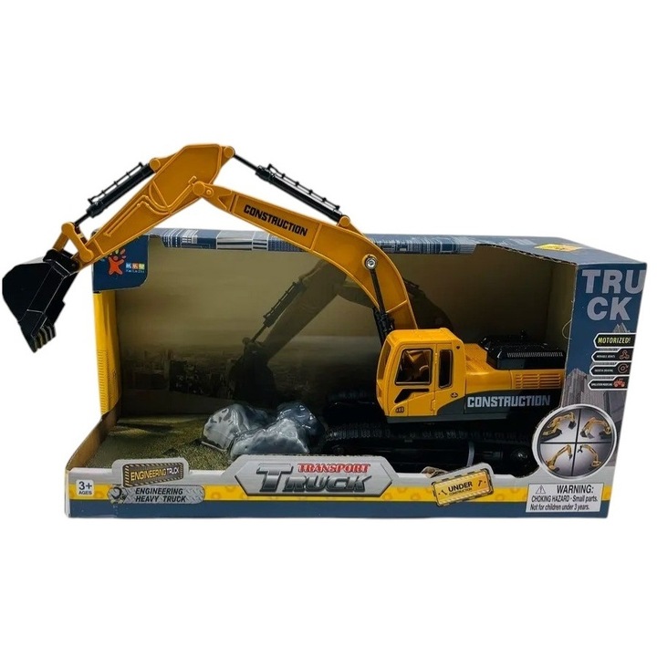 Excavator interactiv, Avaleea, galben, 3 ani, manual