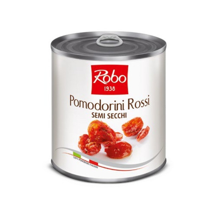 Rosii cherry rosii semi-uscate in ulei de floarea soarelui Pomodorini Rossi Robo 750g