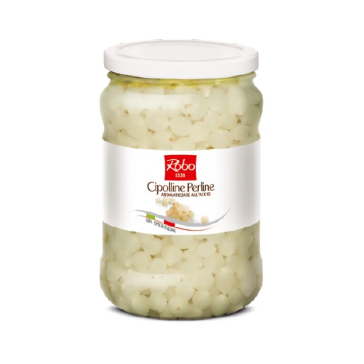 Ceapa mini perle albe in otet alb Robo 1650g