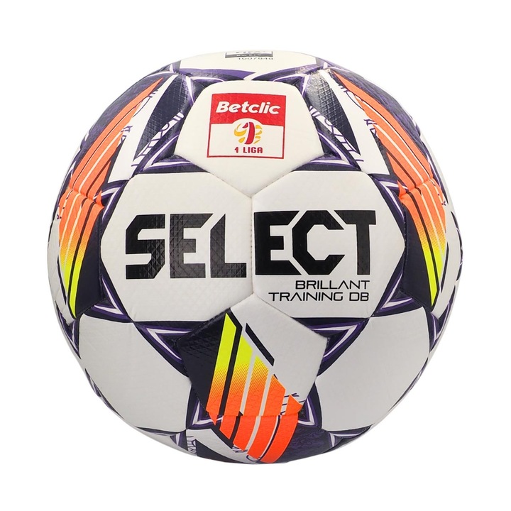 Minge fotbal Select Brillant Training, alb-portocaliu-violet, marimea 4, set