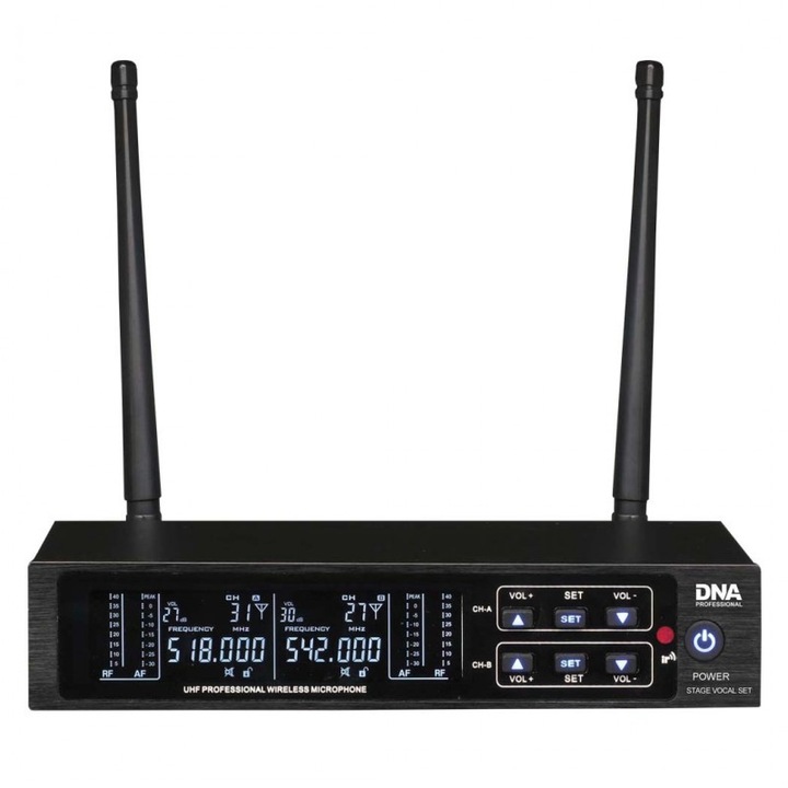 Set microfoane wireless DNA Stage Vocal, 2 microfoane, frecventa 518-542 MHz, 30x20 kHz