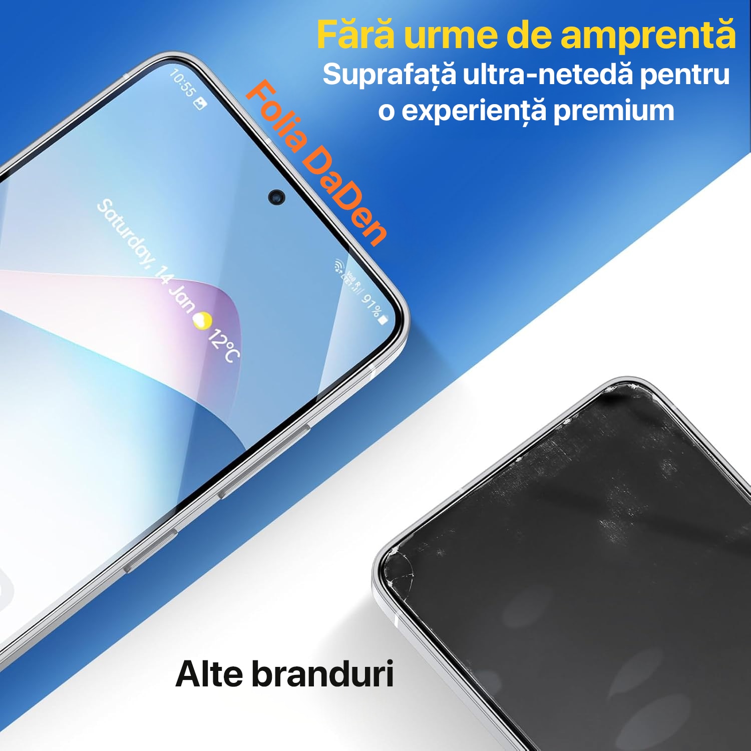 Folie sticla Samsung Galaxy S26 Ultra DaDen, 9H, Full Cover, Full Glue, Antisoc, HD Clear, Antiamprenta, Compatibila amprenta, Instalare usoara