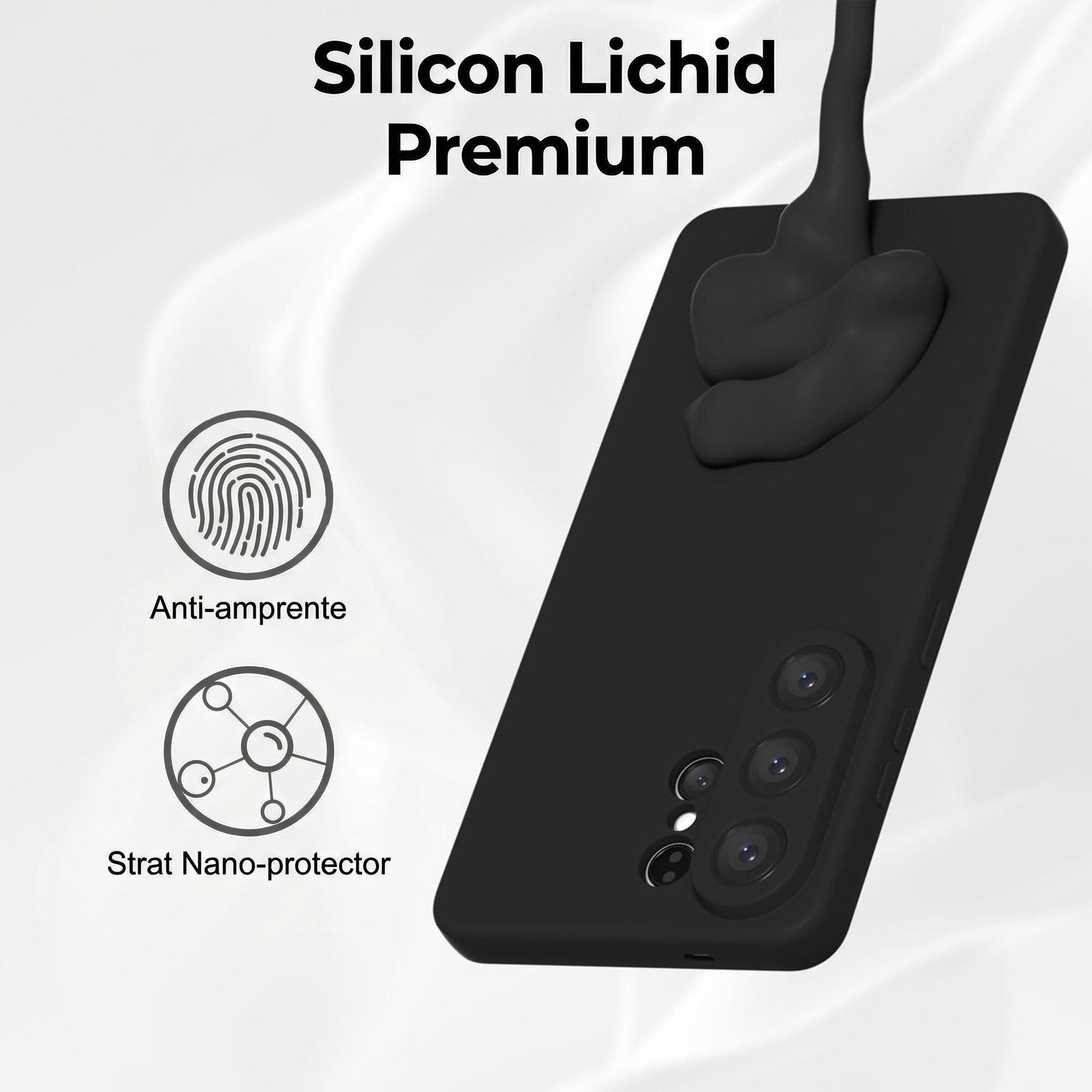 Husa pentru Samsung Galaxy S26 Ultra Daden® Silicon, Ultra Slim, Protectie sporita, Antisoc, Calitate Premium, Interior de microfibra, Negru
