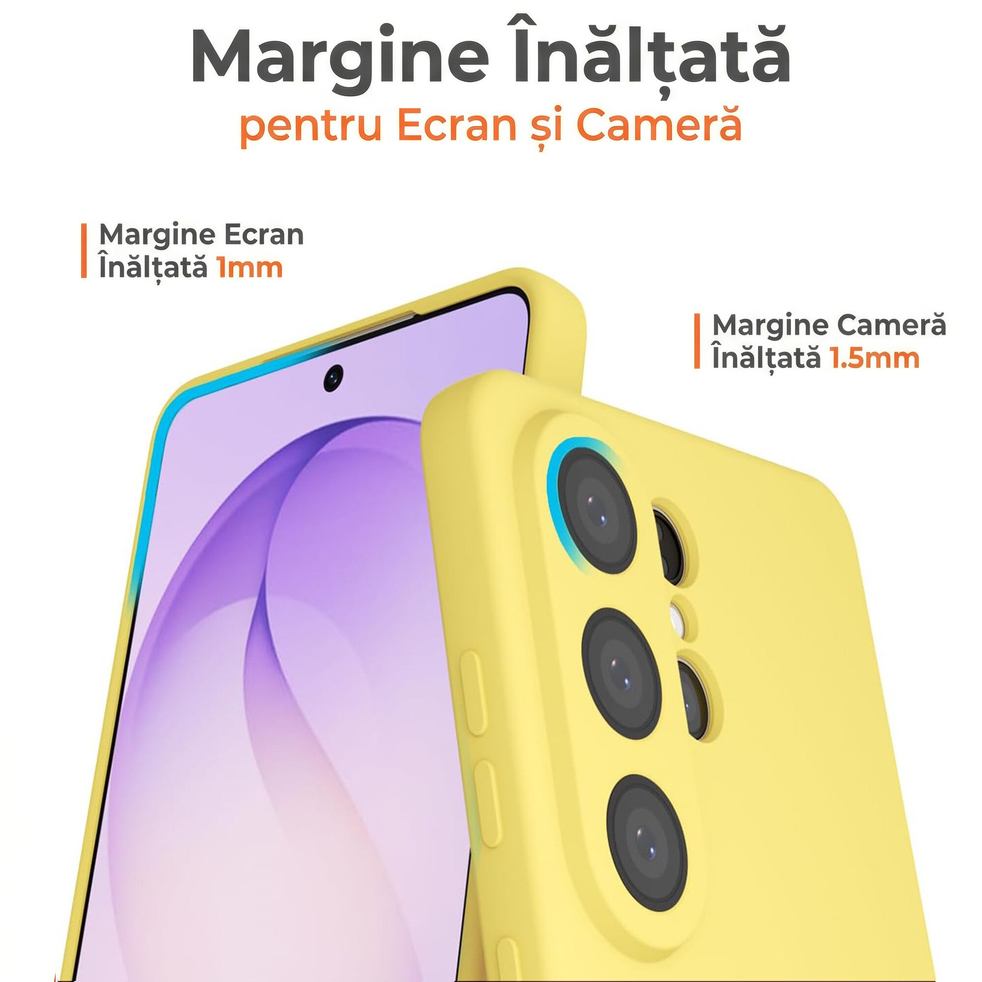Husa pentru Samsung Galaxy S26 Ultra Daden® Silicon, Ultra Slim, Protectie sporita, Antisoc, Calitate Premium, Interior de microfibra, Galben
