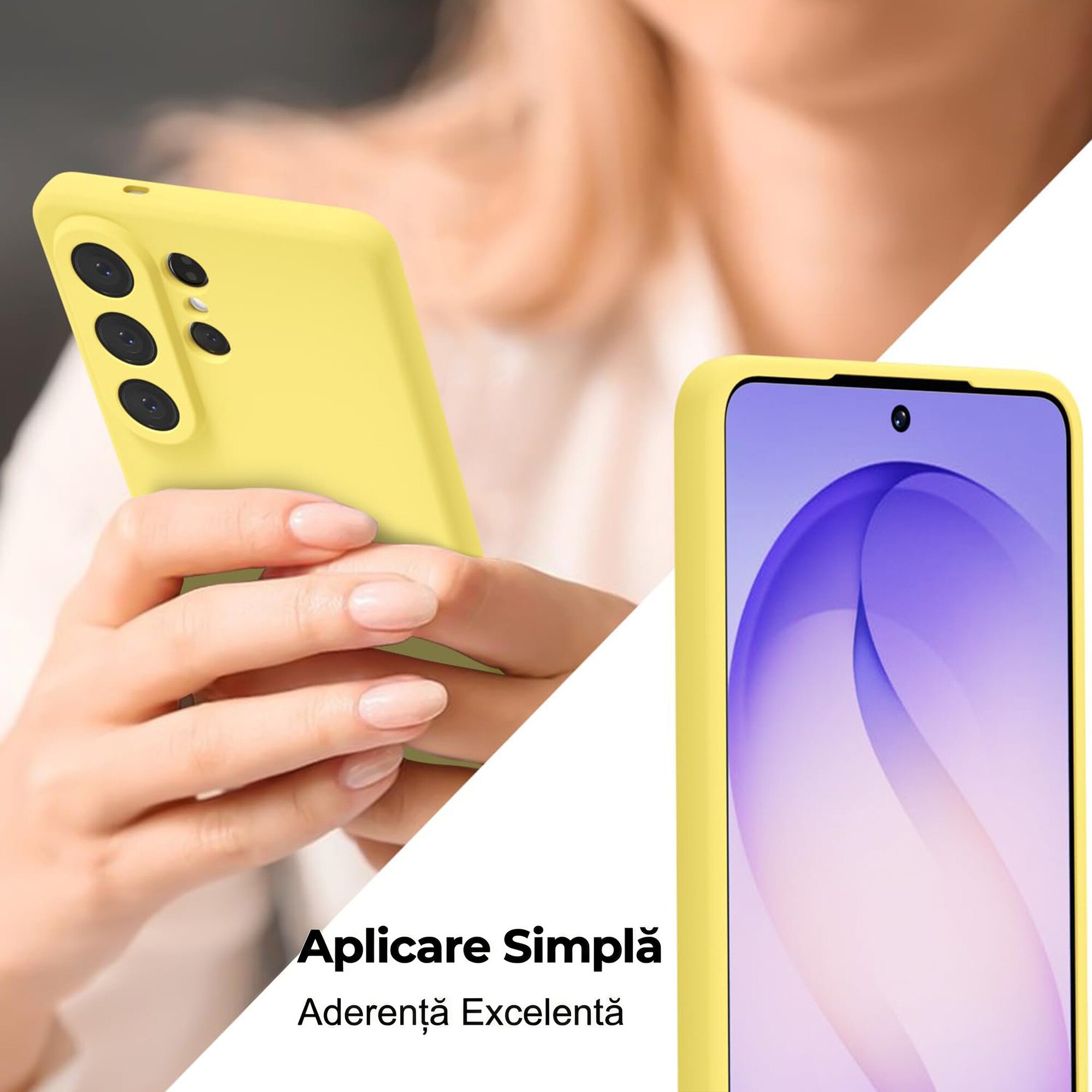 Husa pentru Samsung Galaxy S26 Ultra Daden® Silicon, Ultra Slim, Protectie sporita, Antisoc, Calitate Premium, Interior de microfibra, Galben