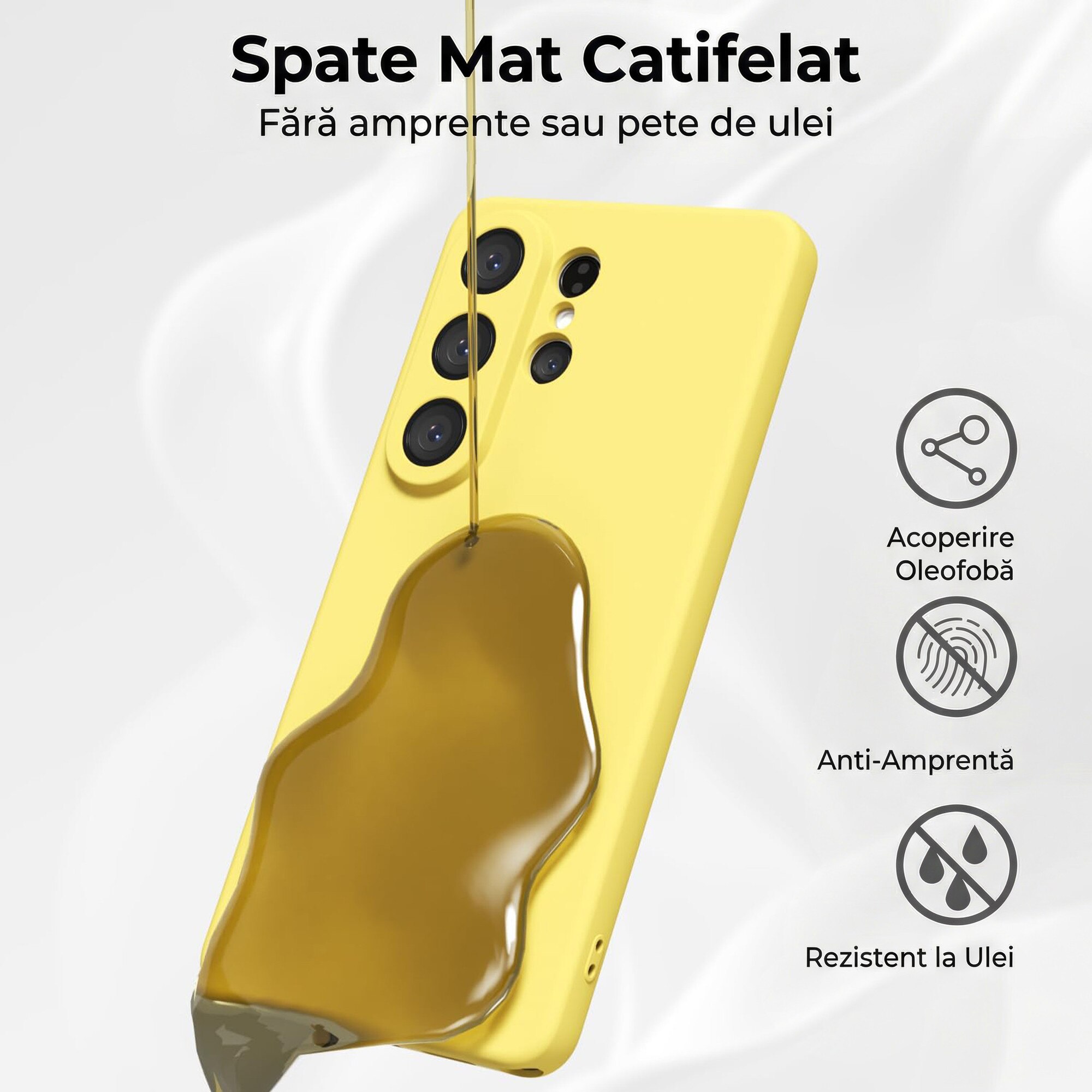 Husa pentru Samsung Galaxy S26 Ultra Daden® Silicon, Ultra Slim, Protectie sporita, Antisoc, Calitate Premium, Interior de microfibra, Galben