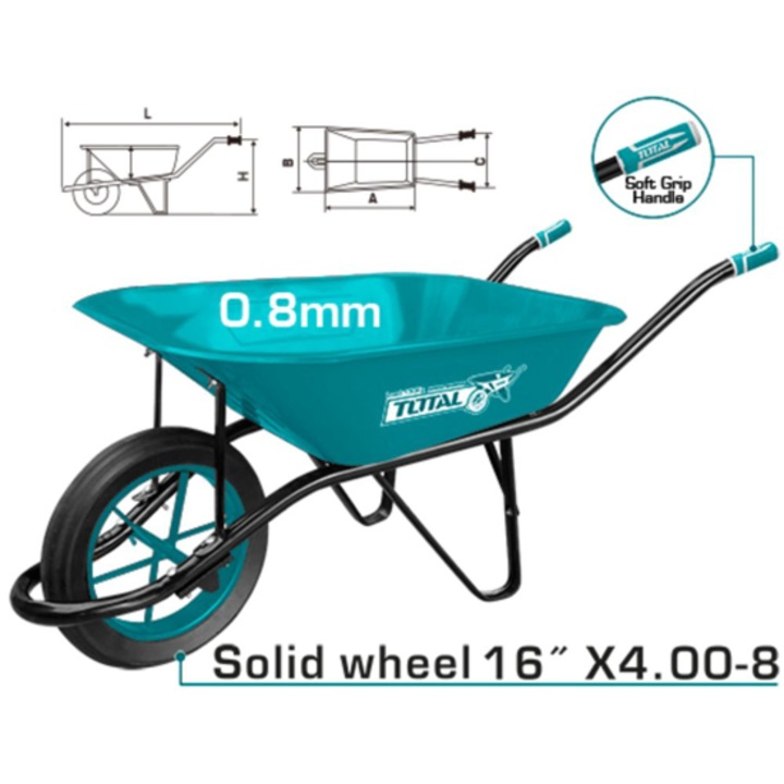 TOTAL roaba, 1 roata, 0.8 mm, 65 L