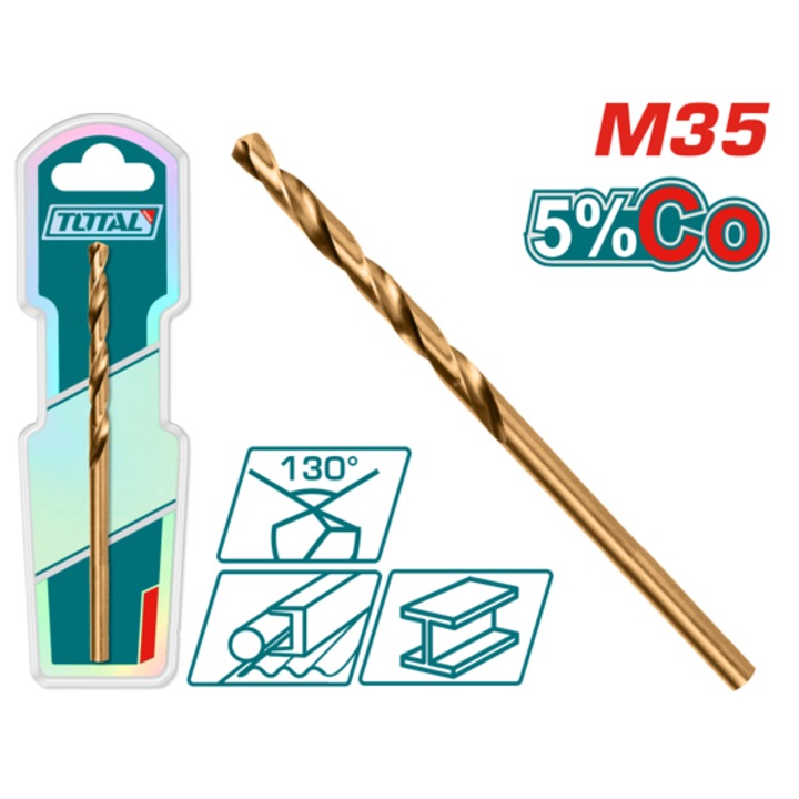 TOTAL Industrial burghiu HSS-CO pentru metal, Ø 7 mm