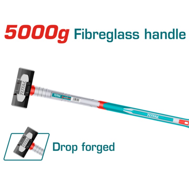 Total THSTH63598 ciocan, maner din fibra de sticla, 5 kg