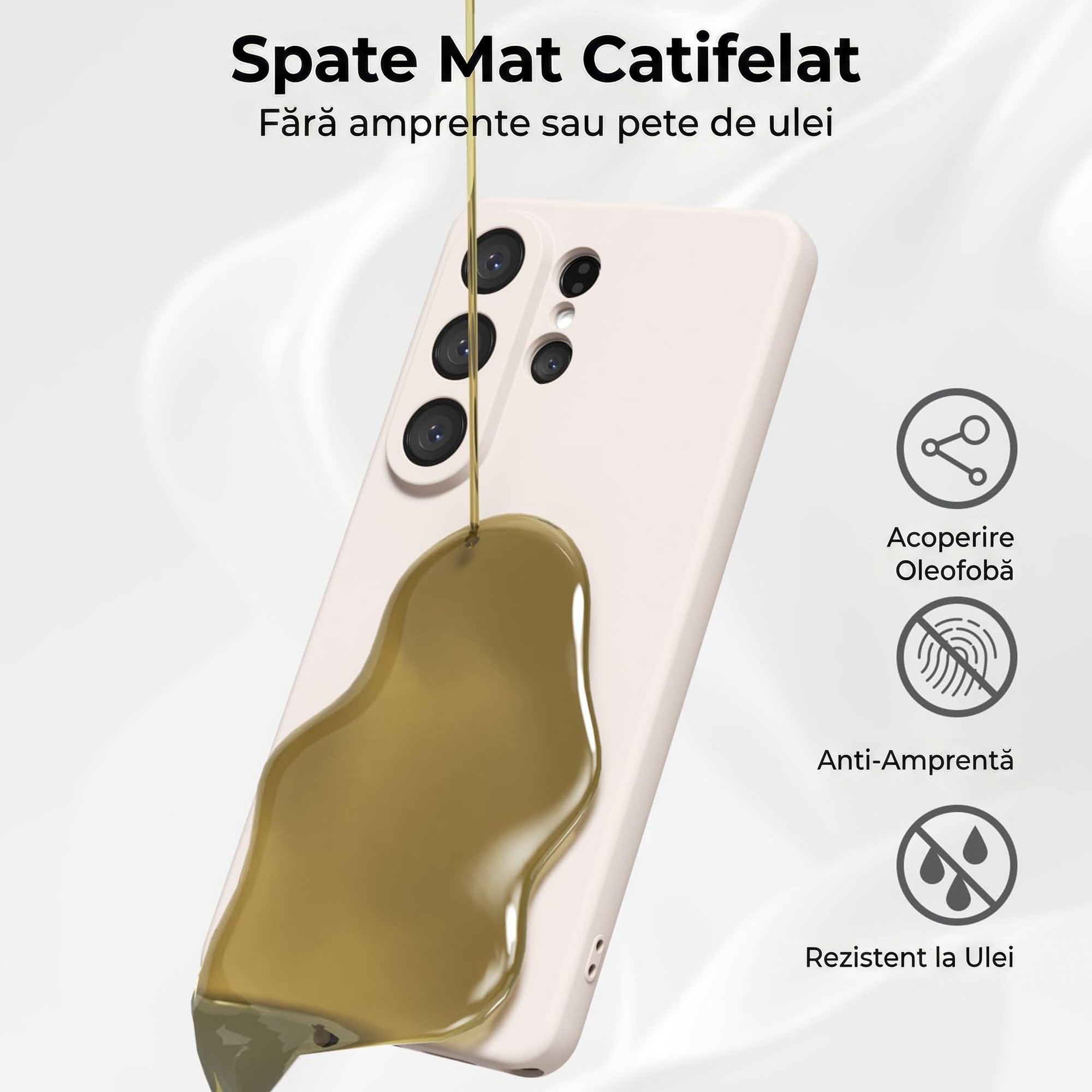 Husa pentru Samsung Galaxy S26 Ultra Daden® Silicon, Ultra Slim, Protectie sporita, Antisoc, Calitate Premium, Interior de microfibra, Roz pudra