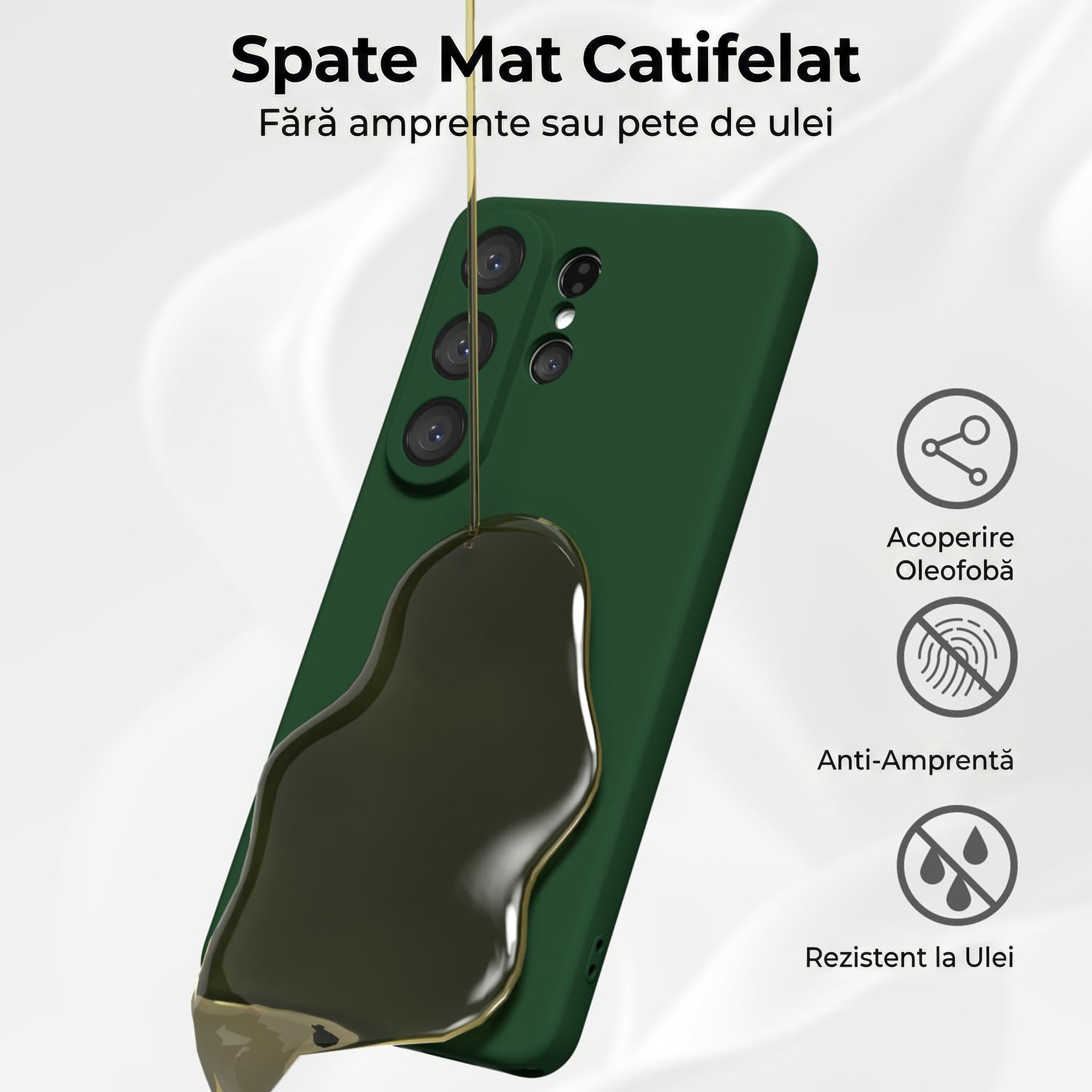 Husa pentru Samsung Galaxy S26 Ultra Daden® Silicon, Ultra Slim, Protectie sporita, Antisoc, Calitate Premium, Interior de microfibra, Verde