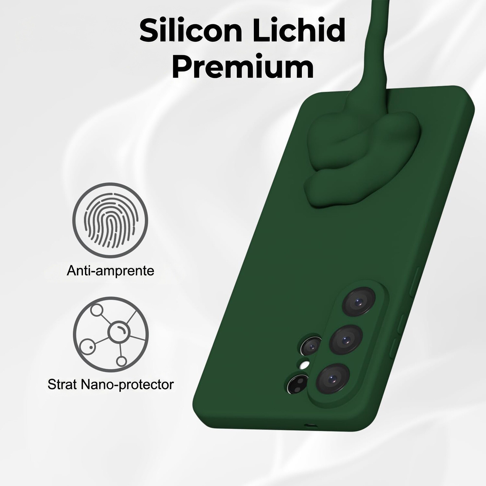 Husa pentru Samsung Galaxy S26 Ultra Daden® Silicon, Ultra Slim, Protectie sporita, Antisoc, Calitate Premium, Interior de microfibra, Verde