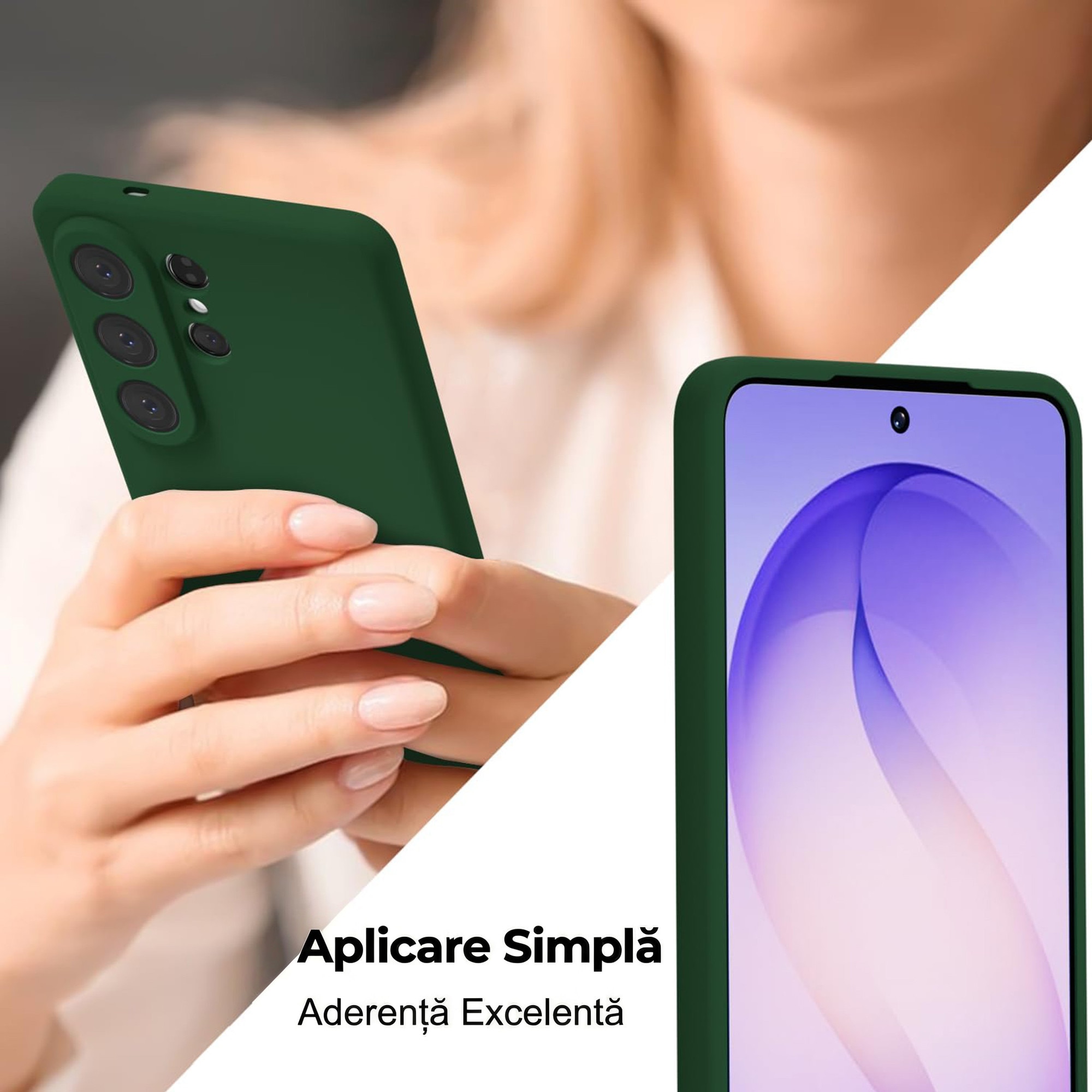 Husa pentru Samsung Galaxy S26 Ultra Daden® Silicon, Ultra Slim, Protectie sporita, Antisoc, Calitate Premium, Interior de microfibra, Verde
