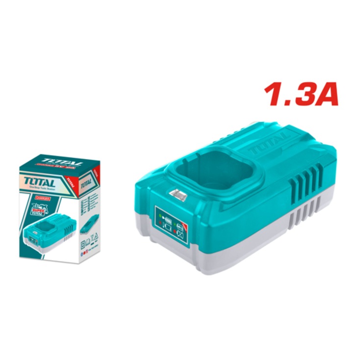 Incarcator pentru acumulatori Li-Ion TOTAL INDUSTRIAL, 16 V, 1.3 A