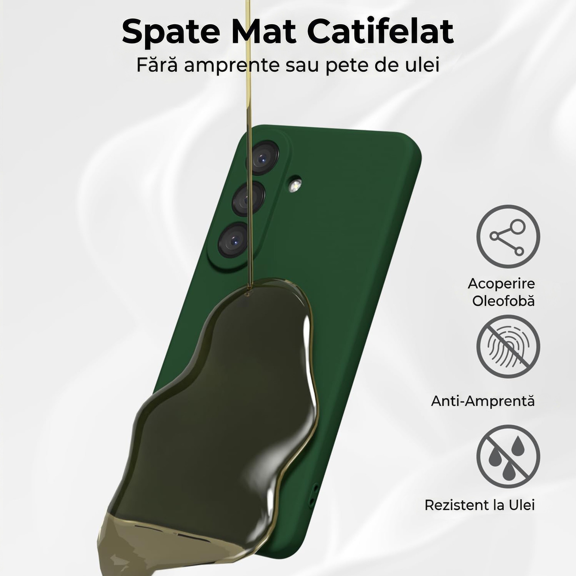 Husa pentru Samsung Galaxy S26 Daden® Silicon, Ultra Slim, Protectie sporita, Antisoc, Calitate Premium, Interior de microfibra, Verde