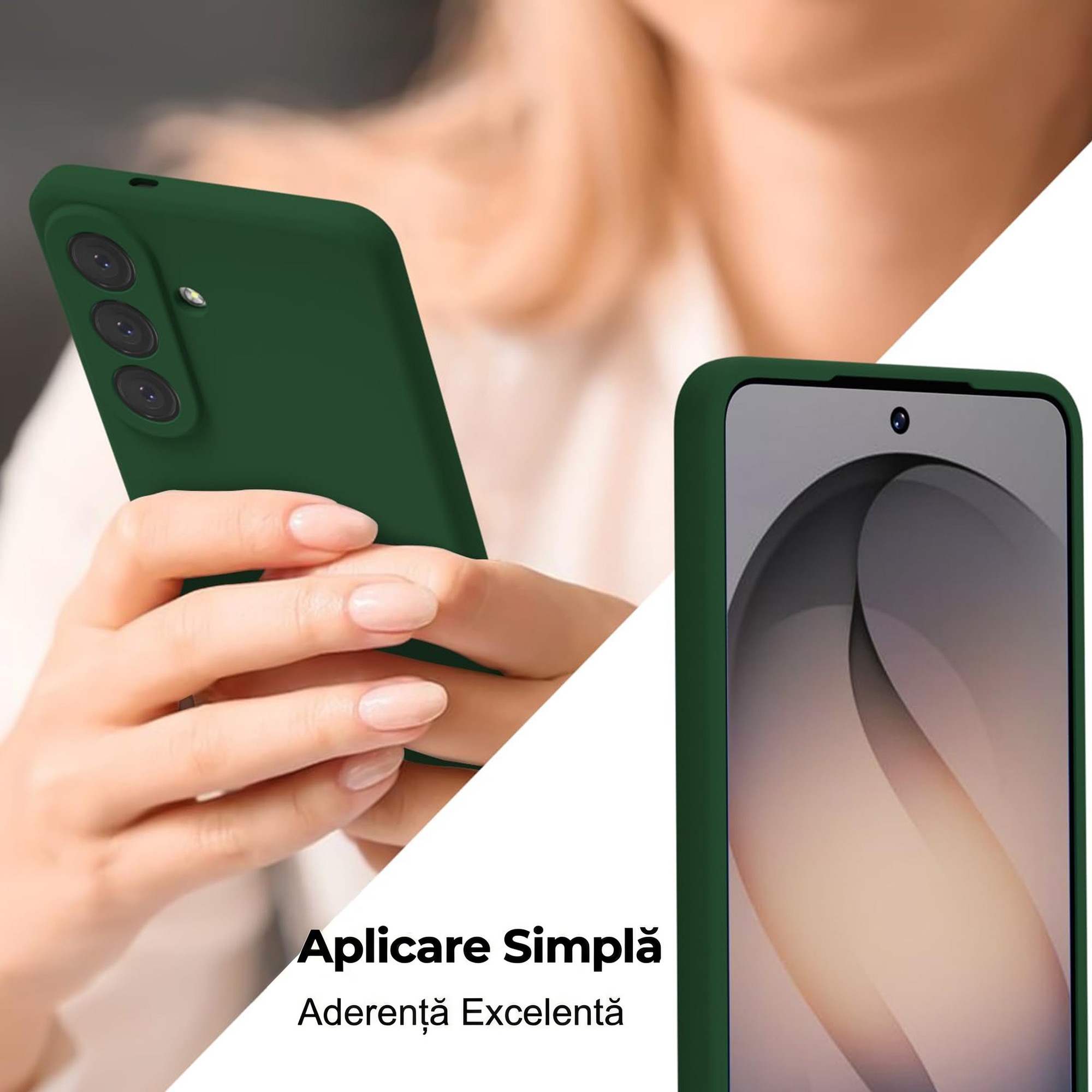 Husa pentru Samsung Galaxy S26 Daden® Silicon, Ultra Slim, Protectie sporita, Antisoc, Calitate Premium, Interior de microfibra, Verde