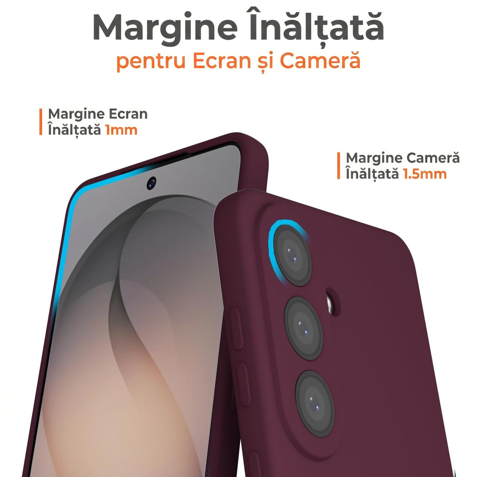 Husa pentru Samsung Galaxy S26 Daden® Silicon, Ultra Slim, Protectie sporita, Antisoc, Calitate Premium, Interior de microfibra, Visiniu