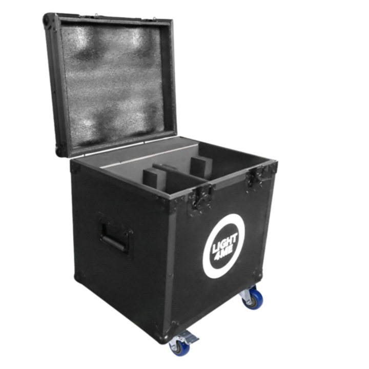 Транспортна кутия Light4Me Focus 200W Beam Case 2в1, черна, 49,5x42,5x51,5см, с 4 колела, 2 заключващи се
