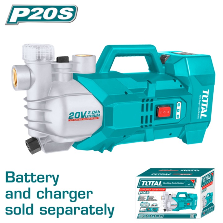 Pompa de apa TOTAL, 20 V, 180 W, 47 L/min