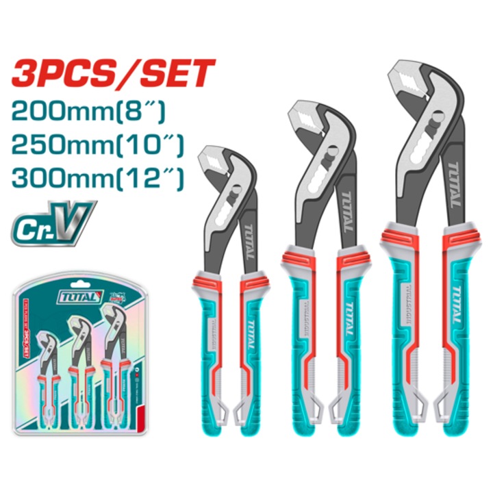 TOTAL INDUSTRIAL set chei de instalatii, 3 buc