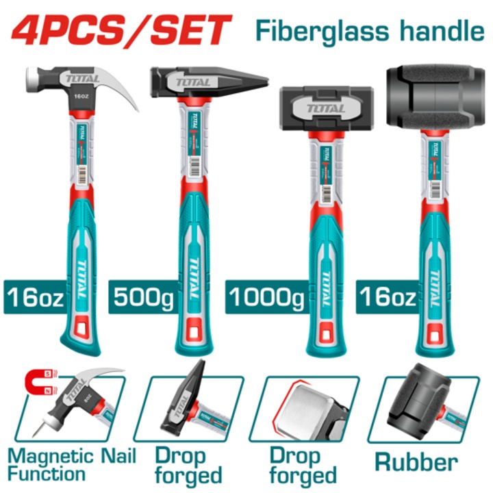 Set ciocane TOTAL, 4 buc